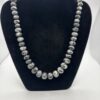 **Elegant Zebra Jasper Silver Necklace - 21 Inches Long**(ML47).