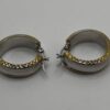 Sterling Silver with Vermeil Textured Hoop Earrings - Image 2