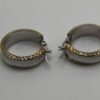 Sterling Silver with Vermeil Textured Hoop Earrings - Image 4