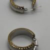 Sterling Silver with Vermeil Textured Hoop Earrings - Image 8