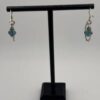 Sterling Silver Earrings with Blue Bead Dangle.(ML46).